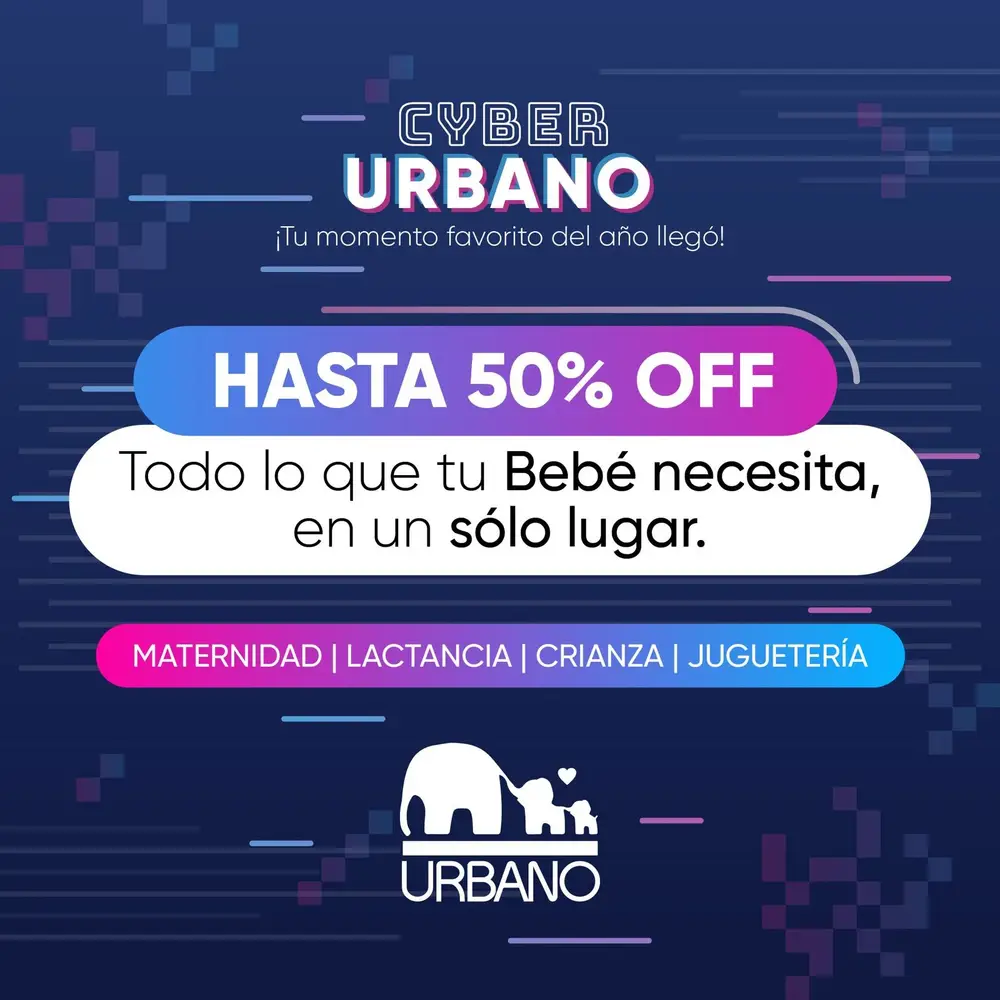CYBER URBANO!! Hasta 50% OFF Las Mejores Marcas en un Solo Lugar